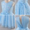 imageIDOPIP Sequin Flower Girl Lace Dress for Kids Wedding Pageant Party Formal Long Gown Princess First Communion Tulle DressesBlue Sequin Butterfly