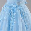 imageIDOPIP Sequin Flower Girl Lace Dress for Kids Wedding Pageant Party Formal Long Gown Princess First Communion Tulle DressesBlue Sequin Butterfly
