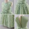 imageIDOPIP Sequin Flower Girl Lace Dress for Kids Wedding Pageant Party Formal Long Gown Princess First Communion Tulle DressesGreen Sequin Butterfly