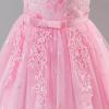 imageIDOPIP Sequin Flower Girl Lace Dress for Kids Wedding Pageant Party Formal Long Gown Princess First Communion Tulle DressesPink Sequin Butterfly