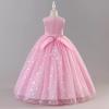 imageIDOPIP Sequin Flower Girl Lace Dress for Kids Wedding Pageant Party Formal Long Gown Princess First Communion Tulle DressesPink Sequin Butterfly
