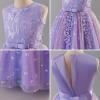 imageIDOPIP Sequin Flower Girl Lace Dress for Kids Wedding Pageant Party Formal Long Gown Princess First Communion Tulle DressesPurple Sequin Butterfly