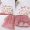 imageIDOPIP Toddler Baby Girls Tutu Dress Smocked Princess Strawberry Melon Birthday Party Dresses with Headband Cake Smash OutfitDusty Pink Rainbow