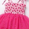 imageIDOPIP Toddler Baby Girls Tutu Dress Smocked Princess Strawberry Melon Birthday Party Dresses with Headband Cake Smash OutfitHot Pink Watermelon