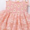 imageIDOPIP Toddler Baby Girls Tutu Dress Smocked Princess Strawberry Melon Birthday Party Dresses with Headband Cake Smash OutfitPink Daisy