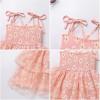imageIDOPIP Toddler Baby Girls Tutu Dress Smocked Princess Strawberry Melon Birthday Party Dresses with Headband Cake Smash OutfitPink Daisy