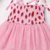 imageIDOPIP Toddler Baby Girls Tutu Dress Smocked Princess Strawberry Melon Birthday Party Dresses with Headband Cake Smash OutfitPink Strawberry