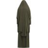 imageIDOPIP Two Pieces Jilbab Modest Dress for Muslim Women Long Maxi Khimar  Skirt with Hijab Burkas Islamic Abaya Dress OutfitArmy Green