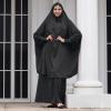 imageIDOPIP Two Pieces Jilbab Modest Dress for Muslim Women Long Maxi Khimar  Skirt with Hijab Burkas Islamic Abaya Dress OutfitBlack
