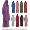 imageIDOPIP Two Pieces Jilbab Modest Dress for Muslim Women Long Maxi Khimar  Skirt with Hijab Burkas Islamic Abaya Dress OutfitBlack