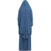 imageIDOPIP Two Pieces Jilbab Modest Dress for Muslim Women Long Maxi Khimar  Skirt with Hijab Burkas Islamic Abaya Dress OutfitBlue