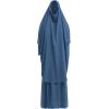 imageIDOPIP Two Pieces Jilbab Modest Dress for Muslim Women Long Maxi Khimar  Skirt with Hijab Burkas Islamic Abaya Dress OutfitBlue