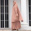 imageIDOPIP Two Pieces Jilbab Modest Dress for Muslim Women Long Maxi Khimar  Skirt with Hijab Burkas Islamic Abaya Dress OutfitKhaki