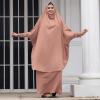 imageIDOPIP Two Pieces Jilbab Modest Dress for Muslim Women Long Maxi Khimar  Skirt with Hijab Burkas Islamic Abaya Dress OutfitKhaki