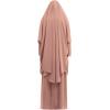 imageIDOPIP Two Pieces Jilbab Modest Dress for Muslim Women Long Maxi Khimar  Skirt with Hijab Burkas Islamic Abaya Dress OutfitKhaki