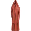 imageIDOPIP Two Pieces Jilbab Modest Dress for Muslim Women Long Maxi Khimar  Skirt with Hijab Burkas Islamic Abaya Dress OutfitOrange