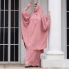 imageIDOPIP Two Pieces Jilbab Modest Dress for Muslim Women Long Maxi Khimar  Skirt with Hijab Burkas Islamic Abaya Dress OutfitPink