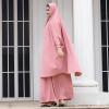 imageIDOPIP Two Pieces Jilbab Modest Dress for Muslim Women Long Maxi Khimar  Skirt with Hijab Burkas Islamic Abaya Dress OutfitPink