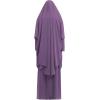 imageIDOPIP Two Pieces Jilbab Modest Dress for Muslim Women Long Maxi Khimar  Skirt with Hijab Burkas Islamic Abaya Dress OutfitPurple