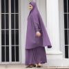 imageIDOPIP Two Pieces Jilbab Modest Dress for Muslim Women Long Maxi Khimar  Skirt with Hijab Burkas Islamic Abaya Dress OutfitPurple