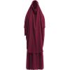 imageIDOPIP Two Pieces Jilbab Modest Dress for Muslim Women Long Maxi Khimar  Skirt with Hijab Burkas Islamic Abaya Dress OutfitWine Red
