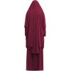 imageIDOPIP Two Pieces Jilbab Modest Dress for Muslim Women Long Maxi Khimar  Skirt with Hijab Burkas Islamic Abaya Dress OutfitWine Red