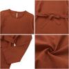 imageIDOPIP Womens Muslim Abaya Dress 2 Pieces Set Long Sleeve Button Down Shirt and Pants Casual Arabic Islamic Dubai OutfitsBrickred  Belt