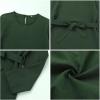 imageIDOPIP Womens Muslim Abaya Dress 2 Pieces Set Long Sleeve Button Down Shirt and Pants Casual Arabic Islamic Dubai OutfitsGreen  Belt
