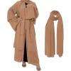 imageMuslim Abaya Dress for Women  Long Sleeve Islamic Dubai Abaya Cardigan Robe  Middle East Prayer Dress with HijabA Khaki