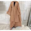 imageMuslim Abaya Dress for Women  Long Sleeve Islamic Dubai Abaya Cardigan Robe  Middle East Prayer Dress with HijabA Khaki