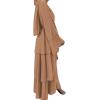 imageMuslim Abaya Dress for Women  Long Sleeve Islamic Dubai Abaya Cardigan Robe  Middle East Prayer Dress with HijabA Khaki