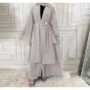 imageMuslim Abaya Dress for Women  Long Sleeve Islamic Dubai Abaya Cardigan Robe  Middle East Prayer Dress with HijabA Light Gray