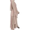 imageMuslim Abaya Dress for Women  Long Sleeve Islamic Dubai Abaya Cardigan Robe  Middle East Prayer Dress with HijabA Light Khaki