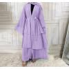 imageMuslim Abaya Dress for Women  Long Sleeve Islamic Dubai Abaya Cardigan Robe  Middle East Prayer Dress with HijabA Light Purple