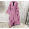 imageMuslim Abaya Dress for Women  Long Sleeve Islamic Dubai Abaya Cardigan Robe  Middle East Prayer Dress with HijabA Purple