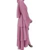 imageMuslim Abaya Dress for Women  Long Sleeve Islamic Dubai Abaya Cardigan Robe  Middle East Prayer Dress with HijabA Purple