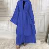 imageMuslim Abaya Dress for Women  Long Sleeve Islamic Dubai Abaya Cardigan Robe  Middle East Prayer Dress with HijabA Royal Blue