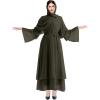 imageMuslim Abaya Dress for Women  Long Sleeve Islamic Dubai Abaya Cardigan Robe  Middle East Prayer Dress with HijabArmy Green