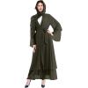 imageMuslim Abaya Dress for Women  Long Sleeve Islamic Dubai Abaya Cardigan Robe  Middle East Prayer Dress with HijabArmy Green