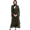 imageMuslim Abaya Dress for Women  Long Sleeve Islamic Dubai Abaya Cardigan Robe  Middle East Prayer Dress with HijabArmy Green