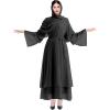 imageMuslim Abaya Dress for Women  Long Sleeve Islamic Dubai Abaya Cardigan Robe  Middle East Prayer Dress with HijabBlack