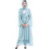 imageMuslim Abaya Dress for Women  Long Sleeve Islamic Dubai Abaya Cardigan Robe  Middle East Prayer Dress with HijabBlue