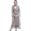 imageMuslim Abaya Dress for Women  Long Sleeve Islamic Dubai Abaya Cardigan Robe  Middle East Prayer Dress with HijabGray