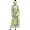 imageMuslim Abaya Dress for Women  Long Sleeve Islamic Dubai Abaya Cardigan Robe  Middle East Prayer Dress with HijabGreen