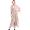imageMuslim Abaya Dress for Women  Long Sleeve Islamic Dubai Abaya Cardigan Robe  Middle East Prayer Dress with HijabKhaki