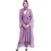 imageMuslim Abaya Dress for Women  Long Sleeve Islamic Dubai Abaya Cardigan Robe  Middle East Prayer Dress with HijabPurple