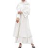 imageAbayas Muslim Dress for Women Long Sleeve Islamic Abaya Eid Dubai Kaftan Dresses Middle East Prayer Dress Chiffon RobeWhite