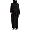 imageIDOPIP Abaya for Women Muslim Dress One Piece Long Sleeve Islamic Prayer Dress with Hooded Hijab Jilbab Loose Maxi Kaftan Dubai Robe Full Length Cover Gown Middle East Modest Prayer Clothes Black No1