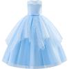 imageIDOPIP Flower Girl Sequin Appliques Dress for Kids Wedding Pageant Party Long Gown Princess Birthday Communion Tulle DressesBlue  Sequin