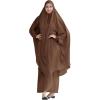 imageIDOPIP Mommy and Me Matching Abaya for Muslim Women Girls Long Maxi Skirt  Khimar Hijab Burkas 2PCS Islamic Prayer Clothes